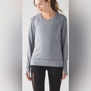 Lululemon Run Rush Hour Long Sleeve Hazy Heathered Gray Sweater Pullover Shirt